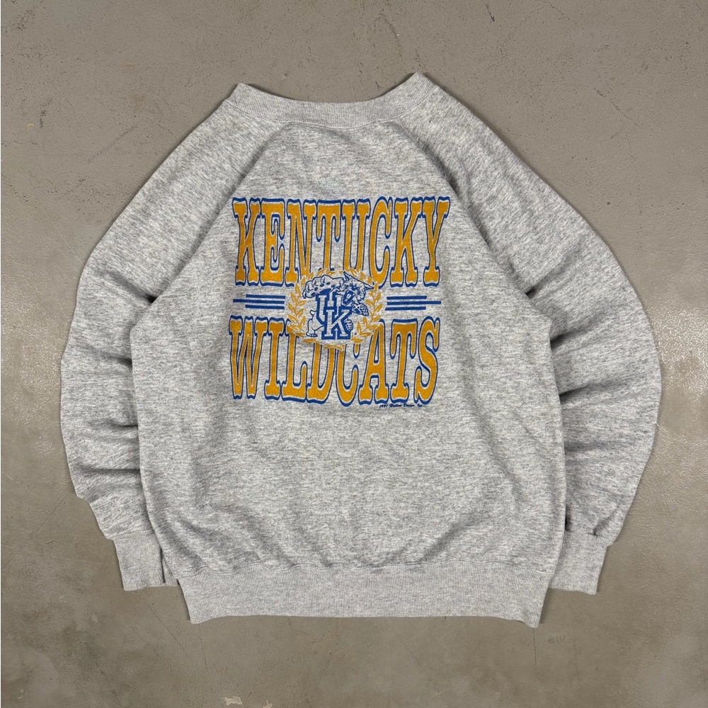 Vintage 80s Kentucky Wildcats College Sportswear Retro Crewneck Sweatshirt Large